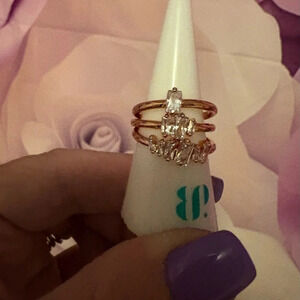 Size 7 Ring Cubic zirconia with rose gold plating by Bomb  Party